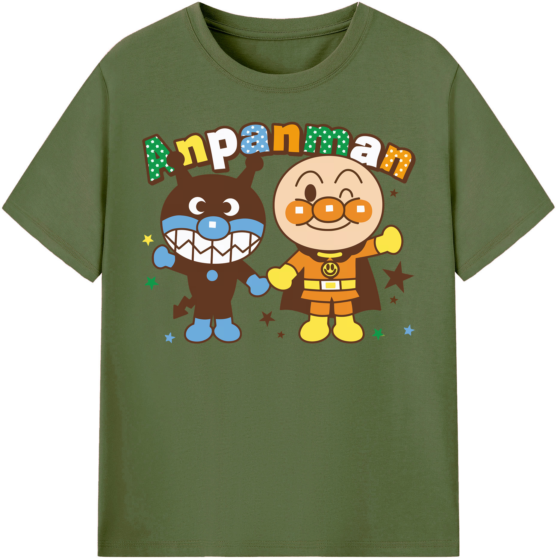 （画像用） アンパンマン Anpanman 綿100％半袖Tシャツ（フロントプリント）